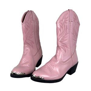 Smoky Mountain Pink Faux Leather Western Cowboy Boots Girls Youth 4.5 Womens 6.5